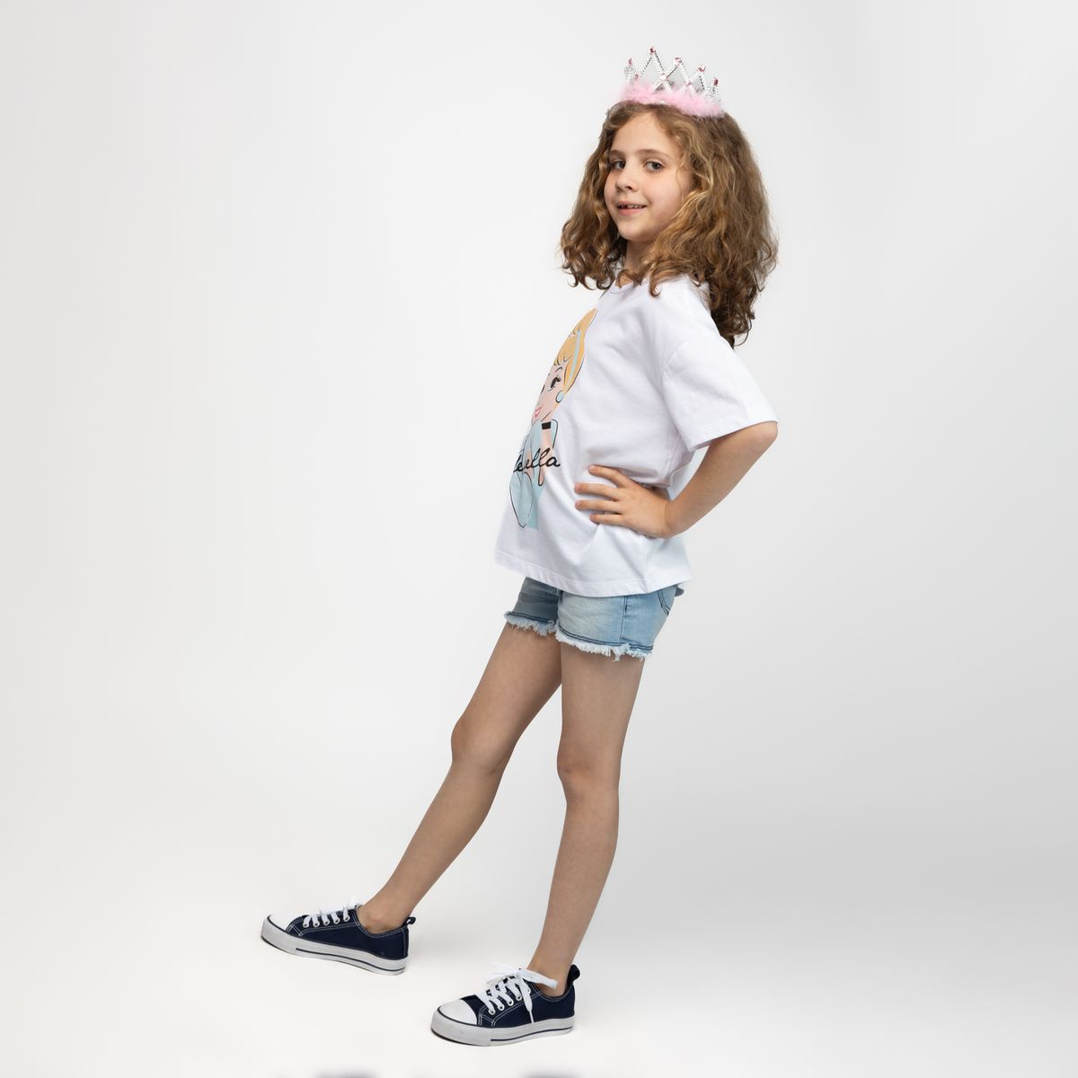 DISNEY - Polera Niña Cinderela Blanco Disney