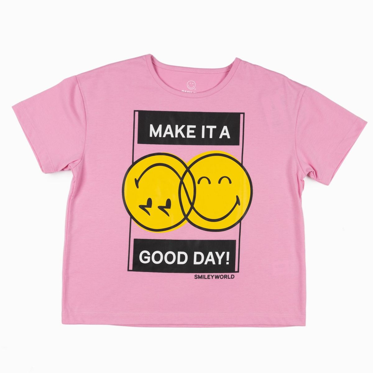 SMILEY - Polera Niña Dos Caras Rosa Smiley