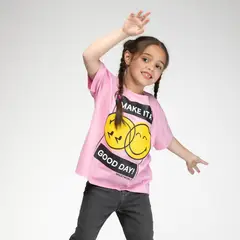 SMILEY - Polera Niña Dos Caras Rosa