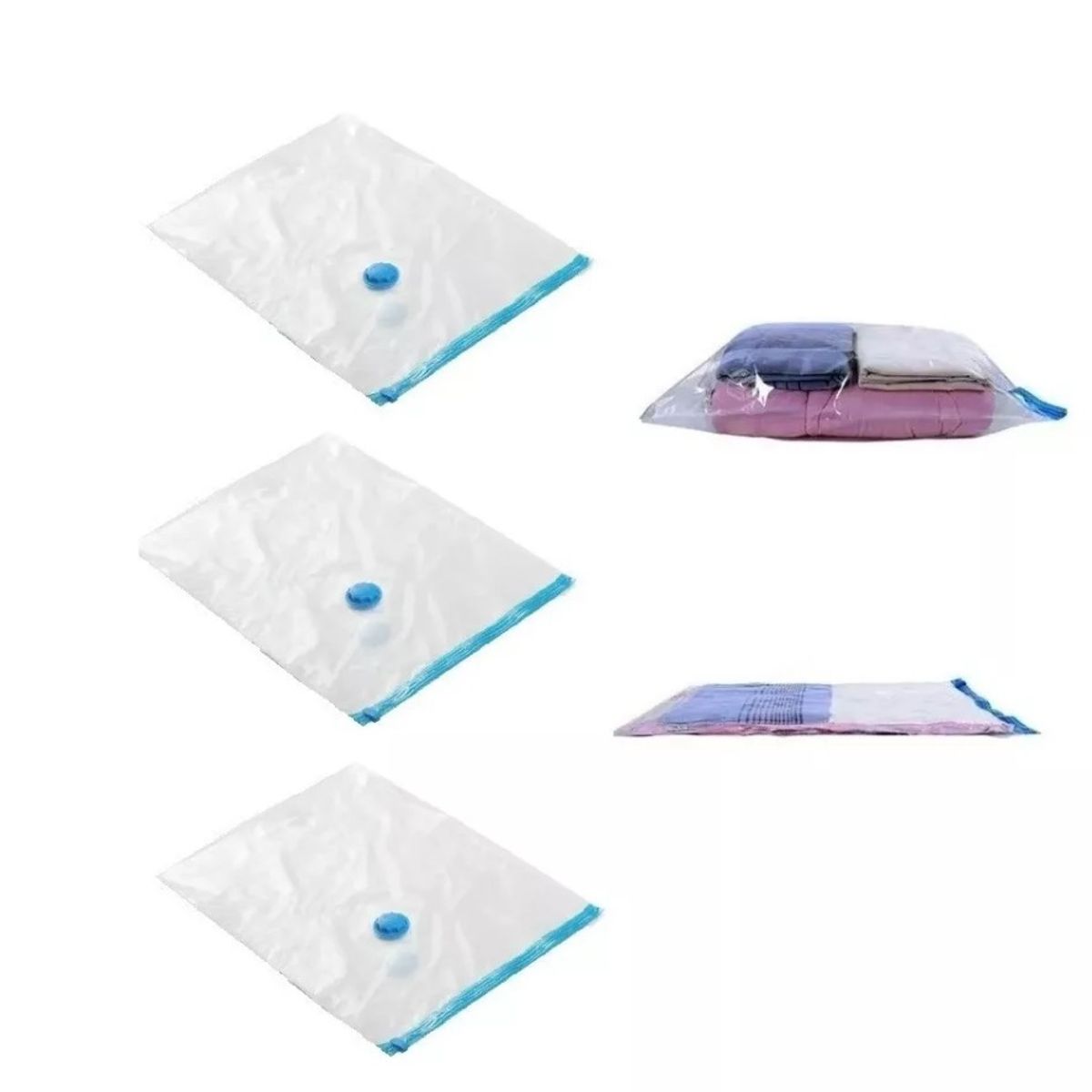 GENERICO - Pack x3 Bolsas de Vacío Organización de Ropa Closet 90x120 Cms