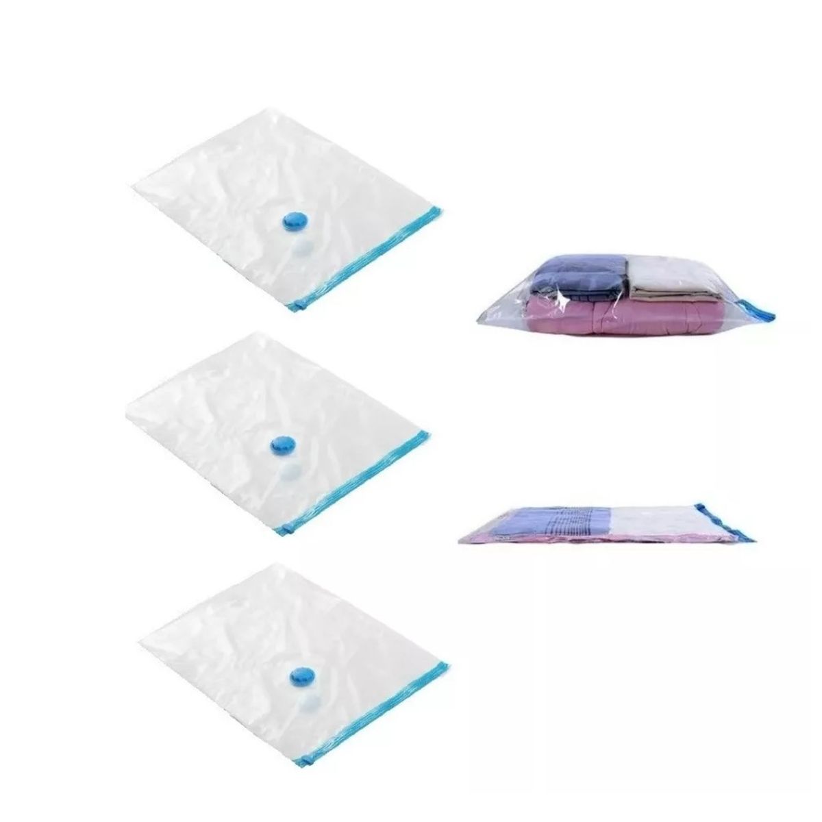 GENERICO - Pack x3 Bolsas de Vacío Organización de Ropa Closet 90x120 Cms