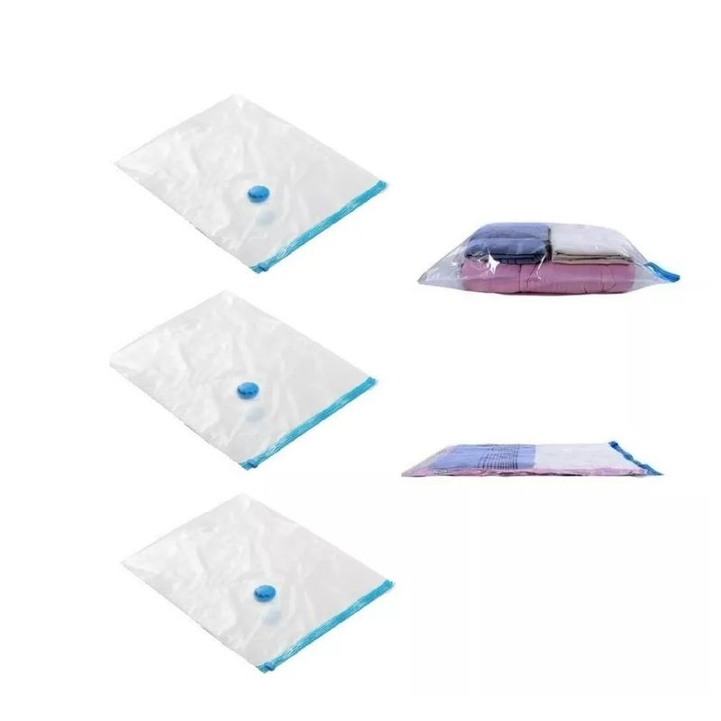 GENERICO - Pack x3 Bolsas de Vacío Organización de Ropa Closet 90x120 Cms