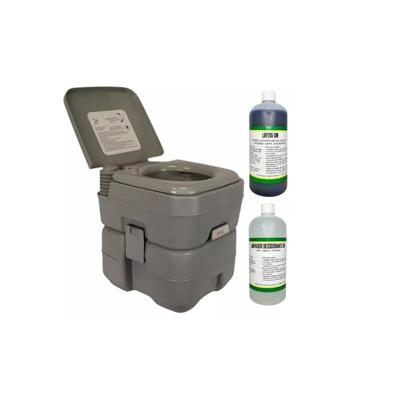 GENERICO - Baño Quimico Portatil 20 Litros Inodoro + Liquidos  Gris