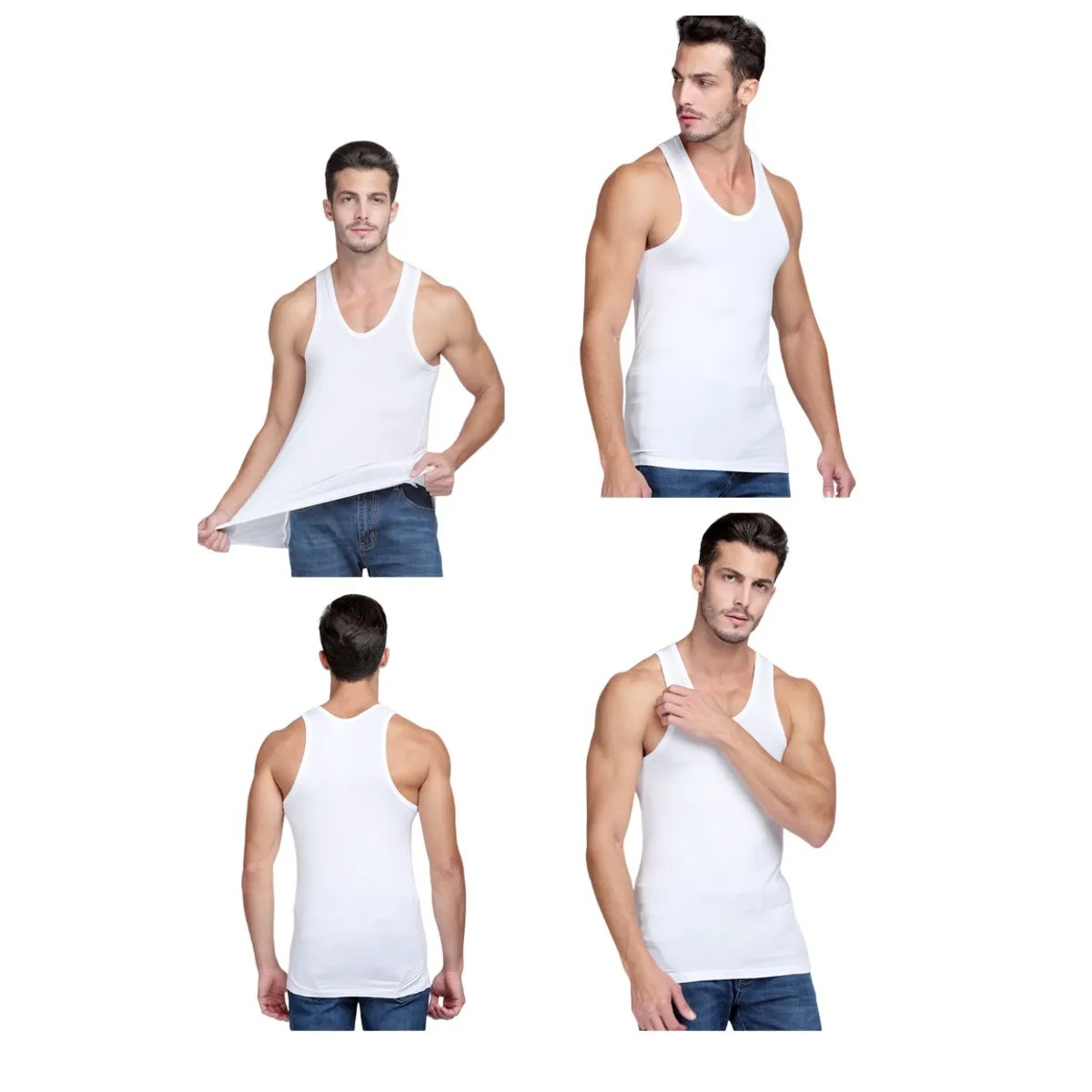 GARSIL - Polera Musculosa Para Hombre - Camiseta Sin Magas - 100 Algodon