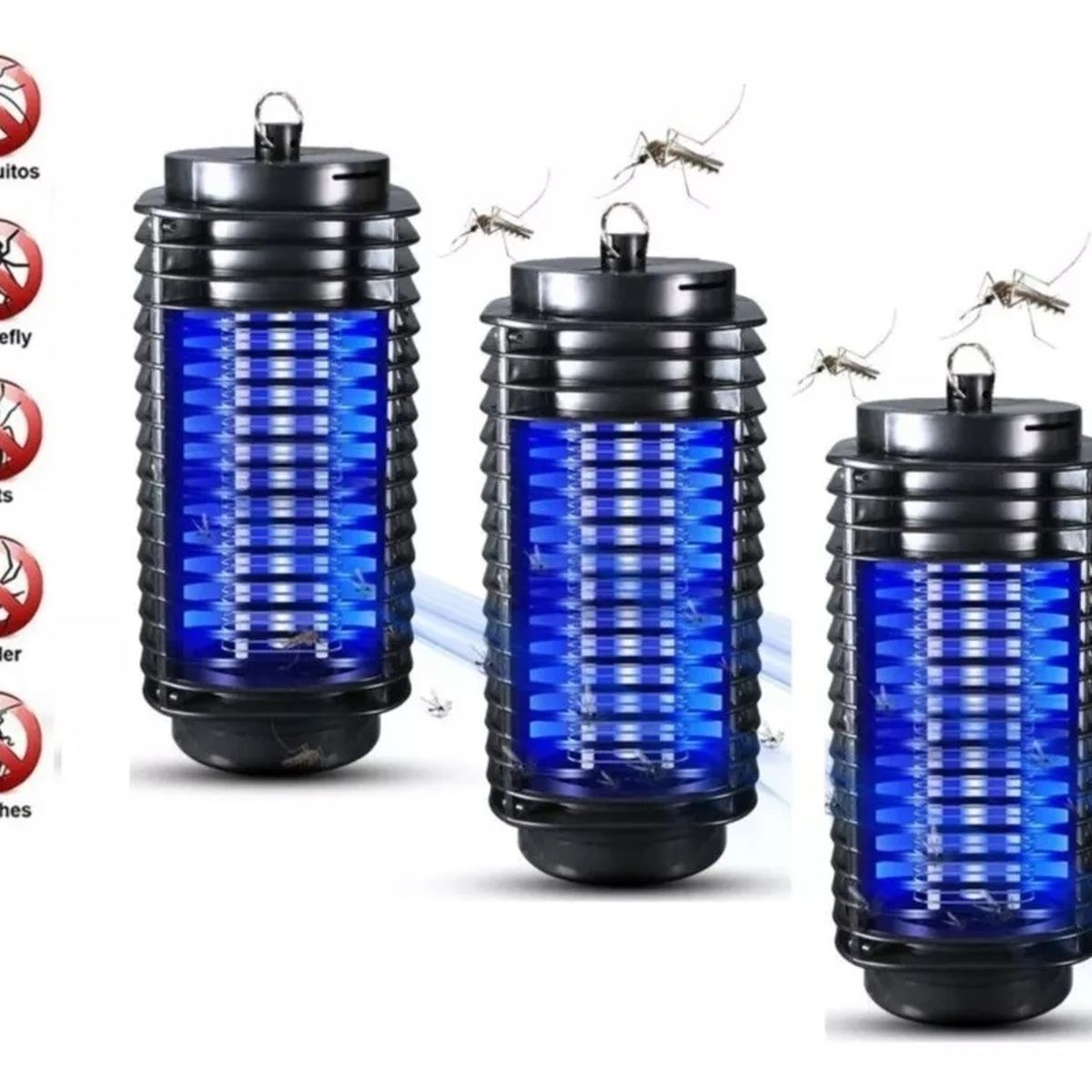 GENERICO - Pack X3 Mata Insectos Electrico Mata Moscas Electrico Lampara Uv