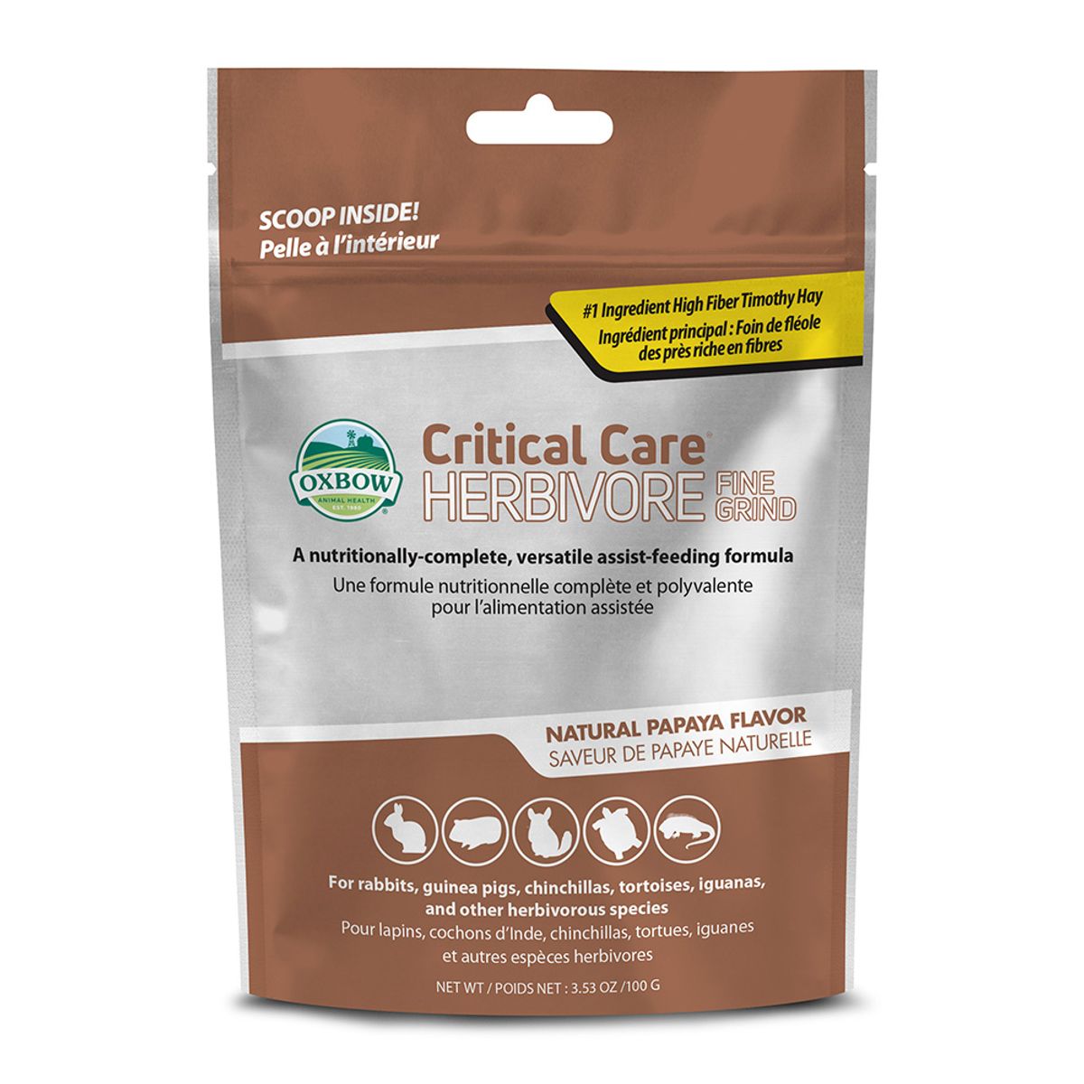 OXBOW - Critical Care Oxbow Herbivoros Fine Grind 100 Gr