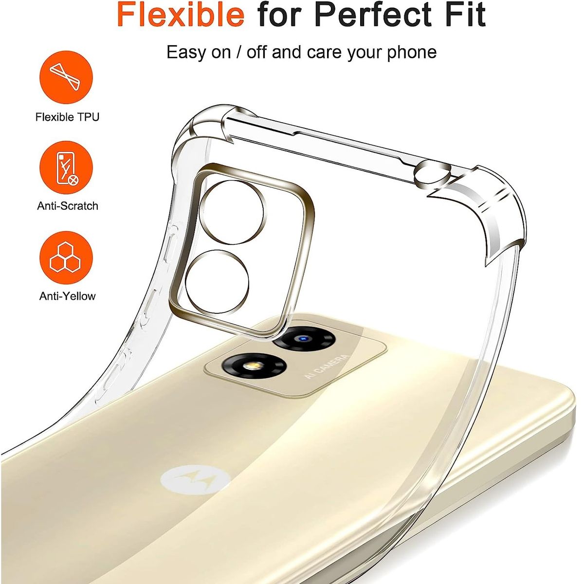 GENERICO - Carcasa Transparente Para Motorola E13
