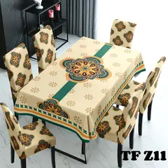 GENERICO - Set Mantel Decorativo Rectangular y fundas de silla para comedor 16