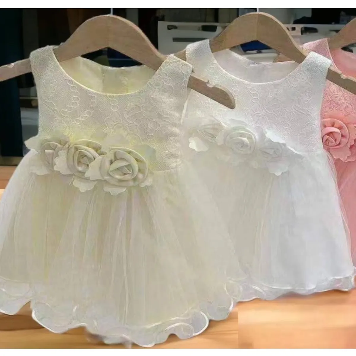 ALMA & DECO - Vestido Navidad Fiesta Paje Bodas Bebé Modelo Anyela Color Ivory
