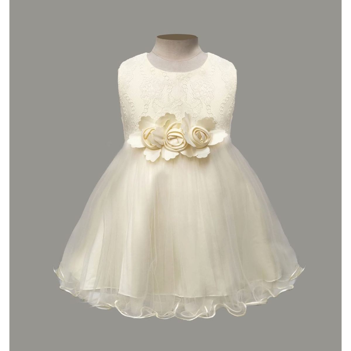 ALMA & DECO - Vestido Navidad Fiesta Paje Bodas Bebé Modelo Anyela Color Ivory