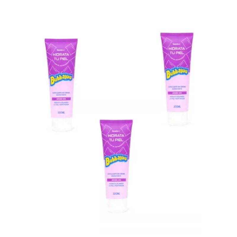 GENERICO - 3 Exfoliantes En Crema Hidratante Bubbaluu 200ml