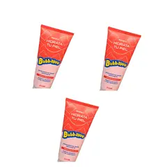 GENERICO - 3 Exfoliantes En Crema Hidratante Bubbaluu Frutilla 200ml