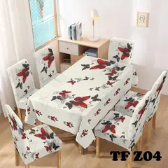 GENERICO - Set Mantel Decorativo Rectangular y fundas de silla para comedor 01