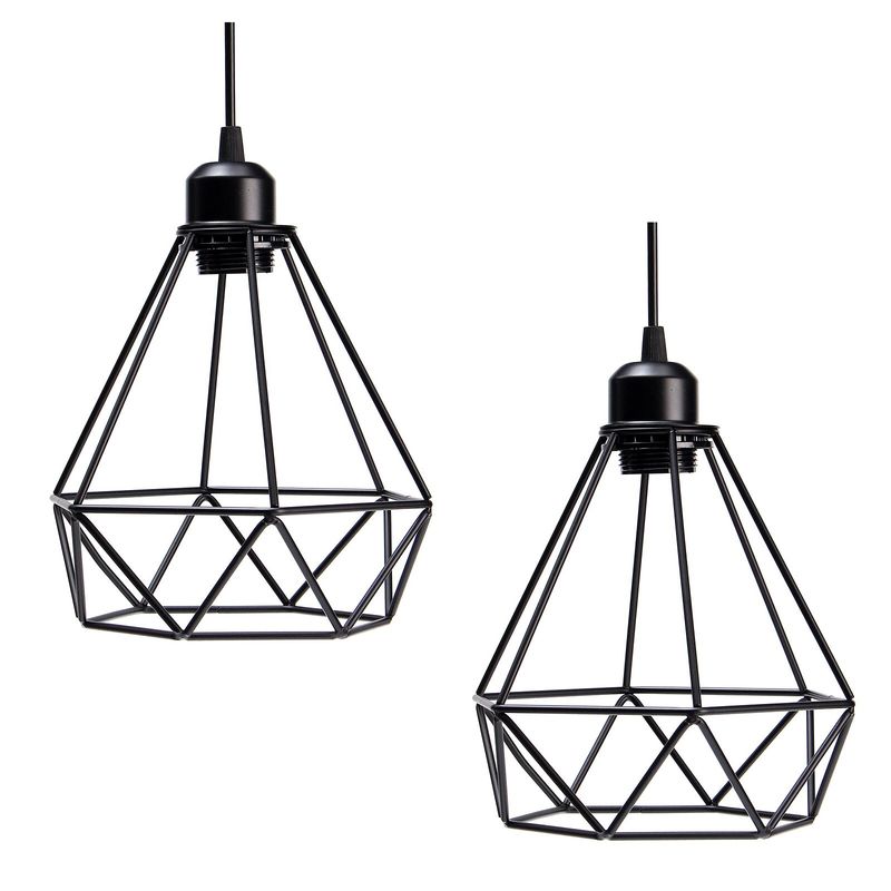 GENERICO - Pack X2 Lámparas Colgantes Vintage Lampara Living Para Comedor E27