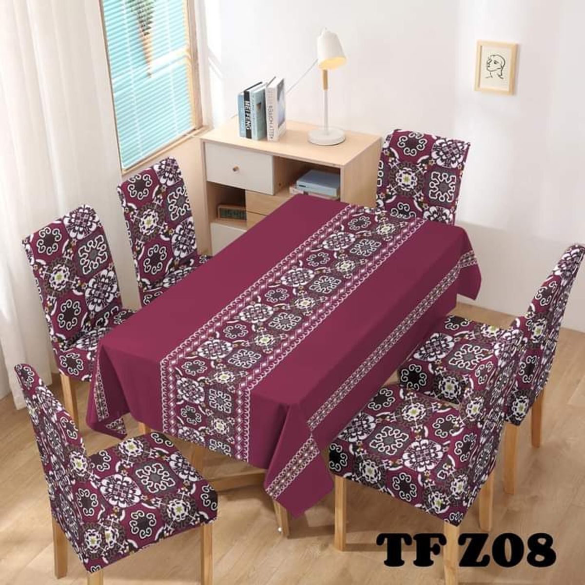 GENERICO - Set Mantel Decorativo Rectangular y fundas de silla para comedor 38