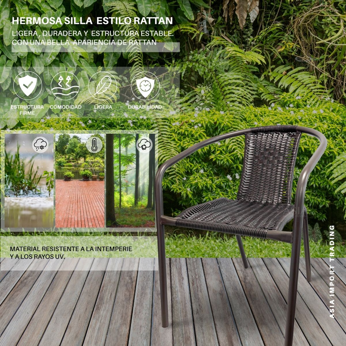 HOME&DESIGN - Silla de Terraza estilo Rattan