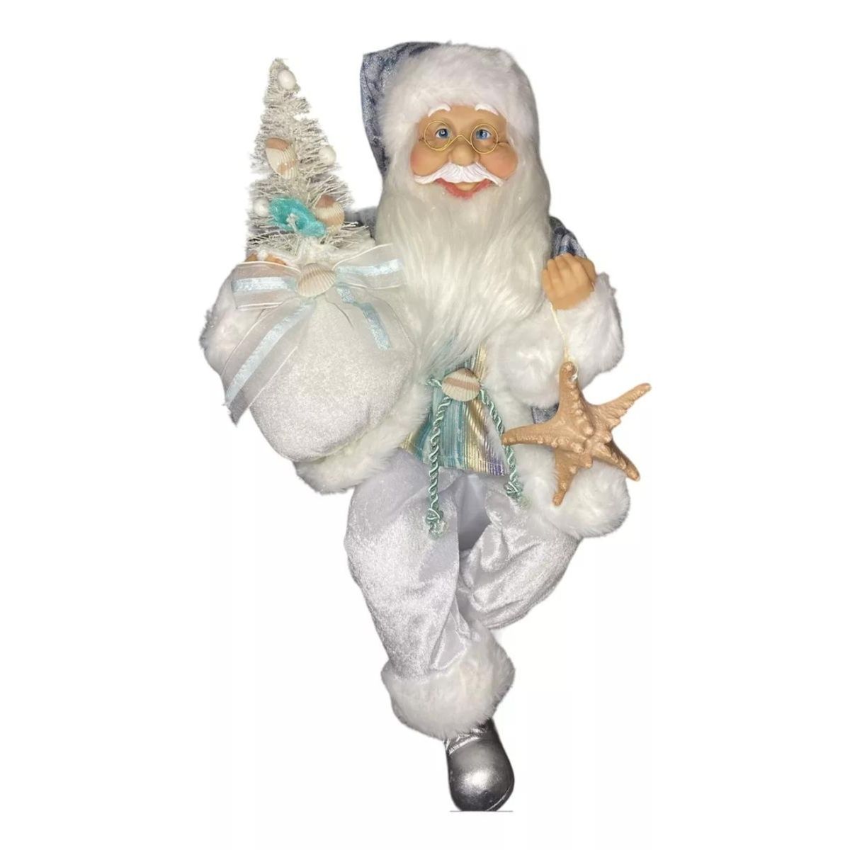 GENERICO - Muñeco Santa Claus Viejo Pascuero Azul Adorno Navidad 50 CM