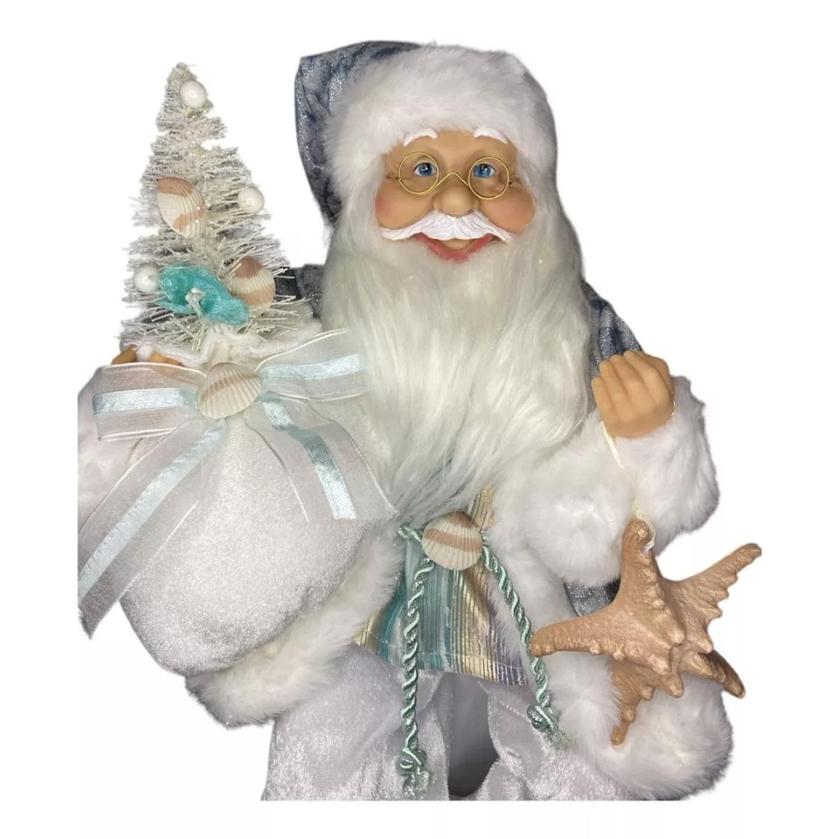 GENERICO - Muñeco Santa Claus Viejo Pascuero Azul Adorno Navidad 50 CM