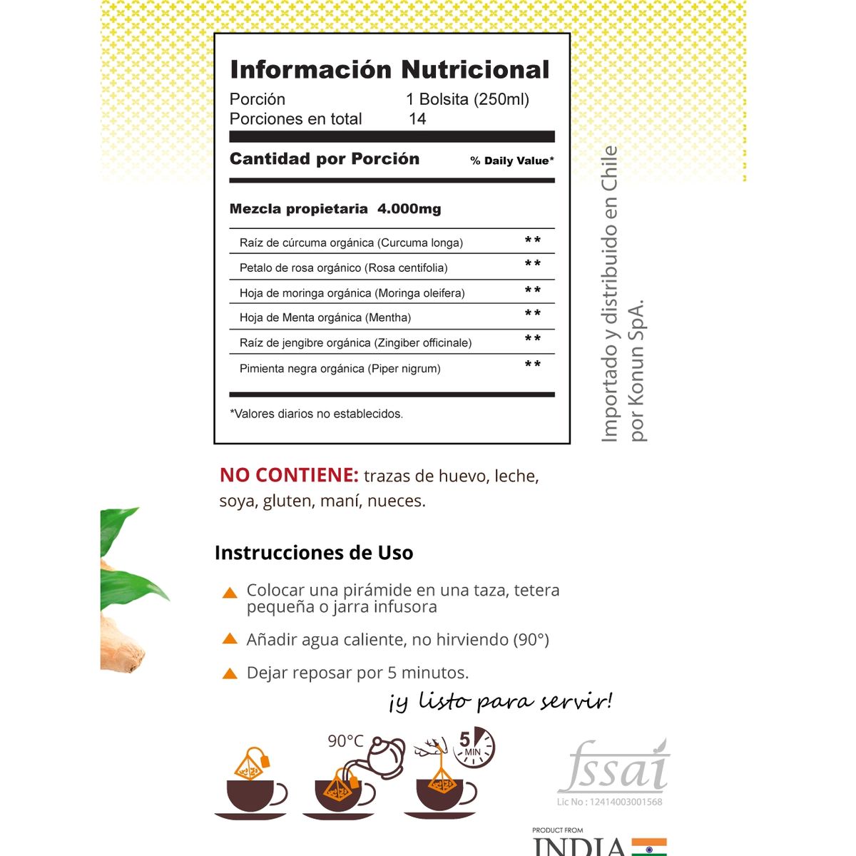 GENERICO - Infusión Turmeric Detox de la India - Plan 14 días