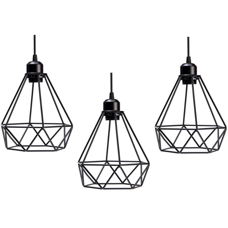 GENERICO - Pack X3 Lámparas Colgantes Vintage Lampara Living Para Comedor E27