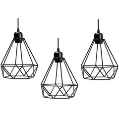 GENERICO - Pack X3 Lámparas Colgantes Vintage Lampara Living Para Comedor E27