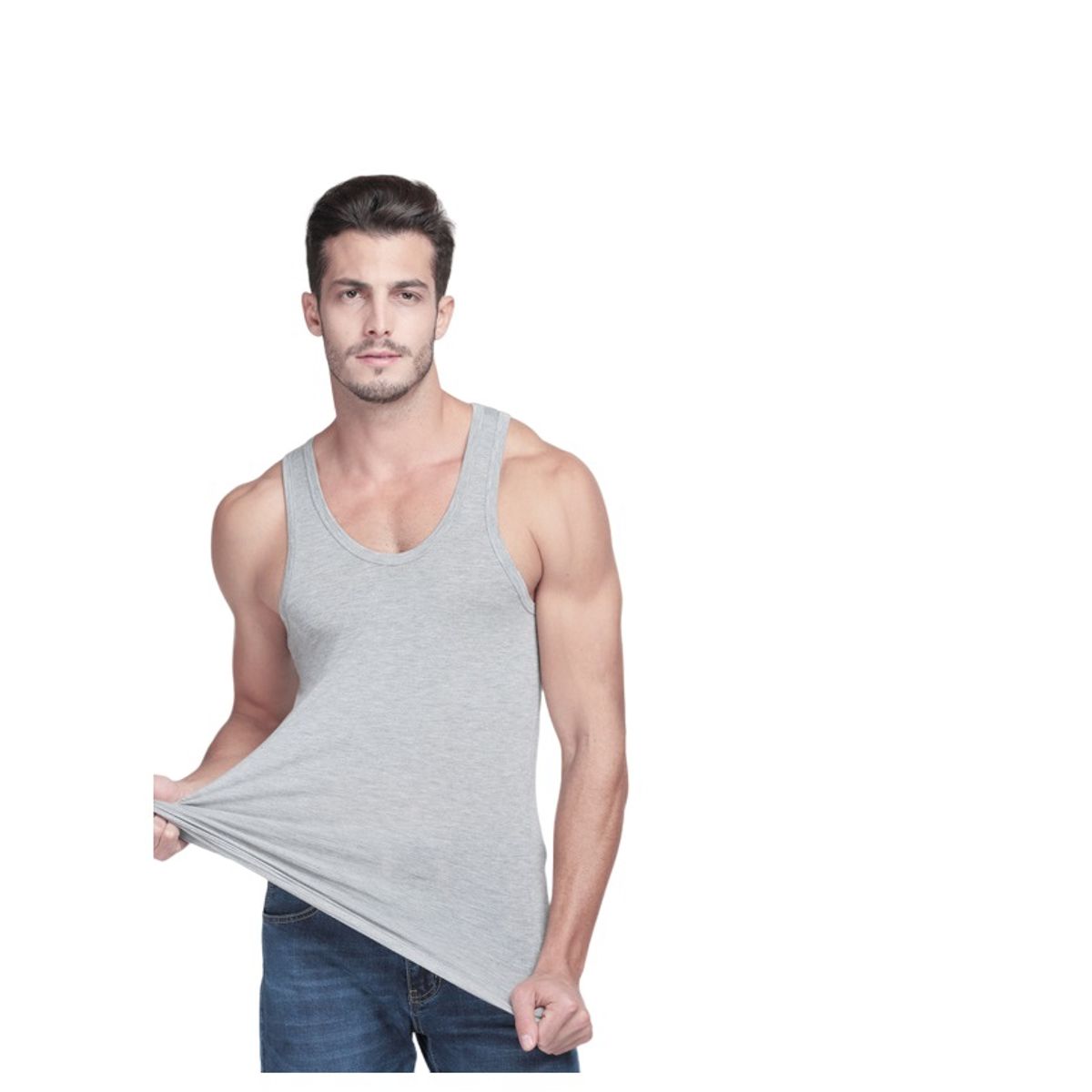 GARSIL - Pack 6 Polera Musculosa Para Hombre - Camiseta Sin Magas - 100 Algodon