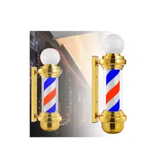 GENERICO - Letrero Pole Con Bola Giratorio Barberia 88cm Dorado