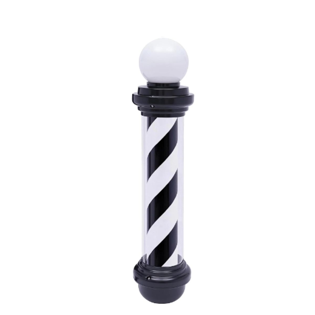 GENERICO - Poste Barbero Peluquería Barbería Luz Giratorio Pole Negro 88cm