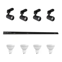 BOSCO - KIT DE RIEL ENERGIZADO NEGRO 2MT