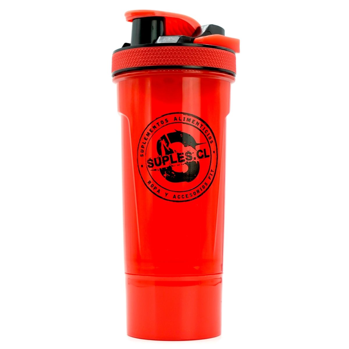 SUPLES - Shaker 2 en 1 700ml Suples.cl Rojo