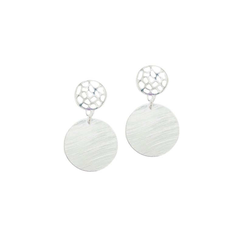 JOYAS MONTERO - Aros Josefa Baño de Oro Blanco 24k