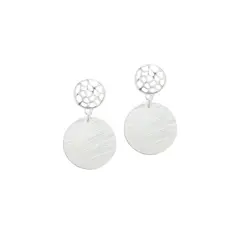JOYAS MONTERO - Aros Josefa Baño de Oro Blanco 24k