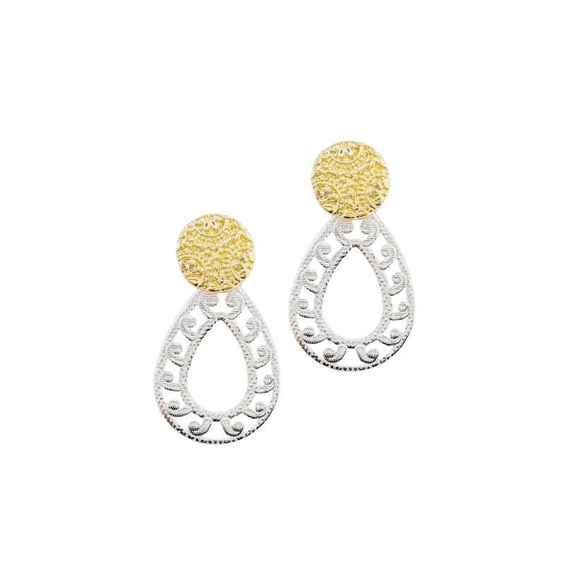 JOYAS MONTERO - Aros Barbara Baño de Oro 24k