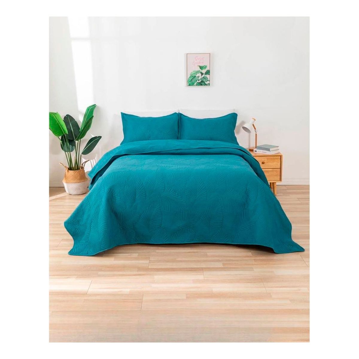 GENERICO - Cubrecama De Verano Quilt 2.0 Plazas Queen Turquesa