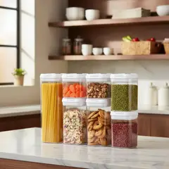 GENERICO - Set 7 Frascos Organizadores Hermeticos Cocina Alimentos Plastico Reutilizable Libre Bpa FIGOIMPORT