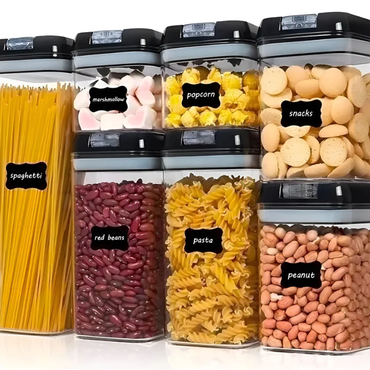GENERICO - Set De 7 Contenedores Hermeticos De Plastico Cocina Despensa