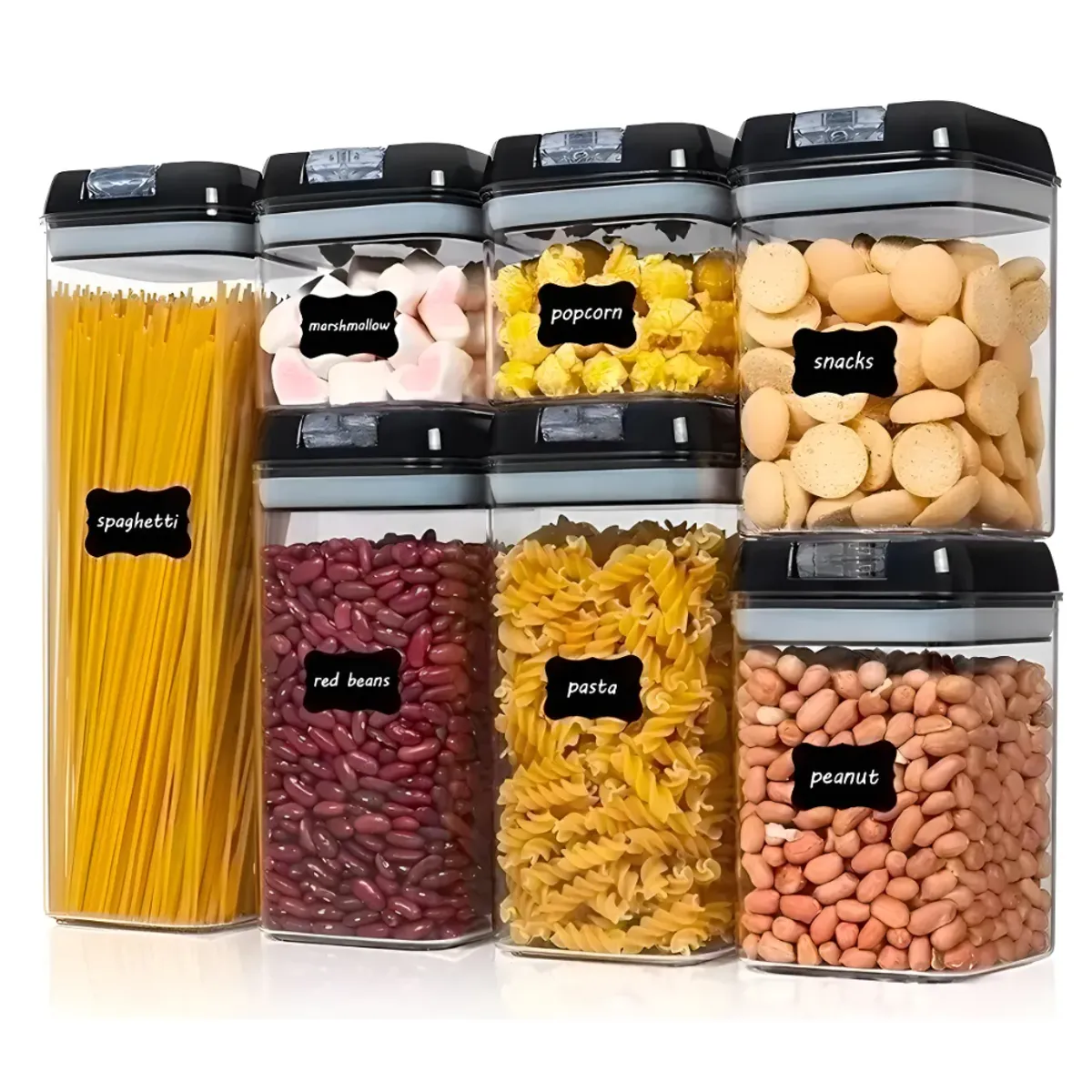 GENERICO - Set De 7 Contenedores Hermeticos De Plastico Cocina Despensa