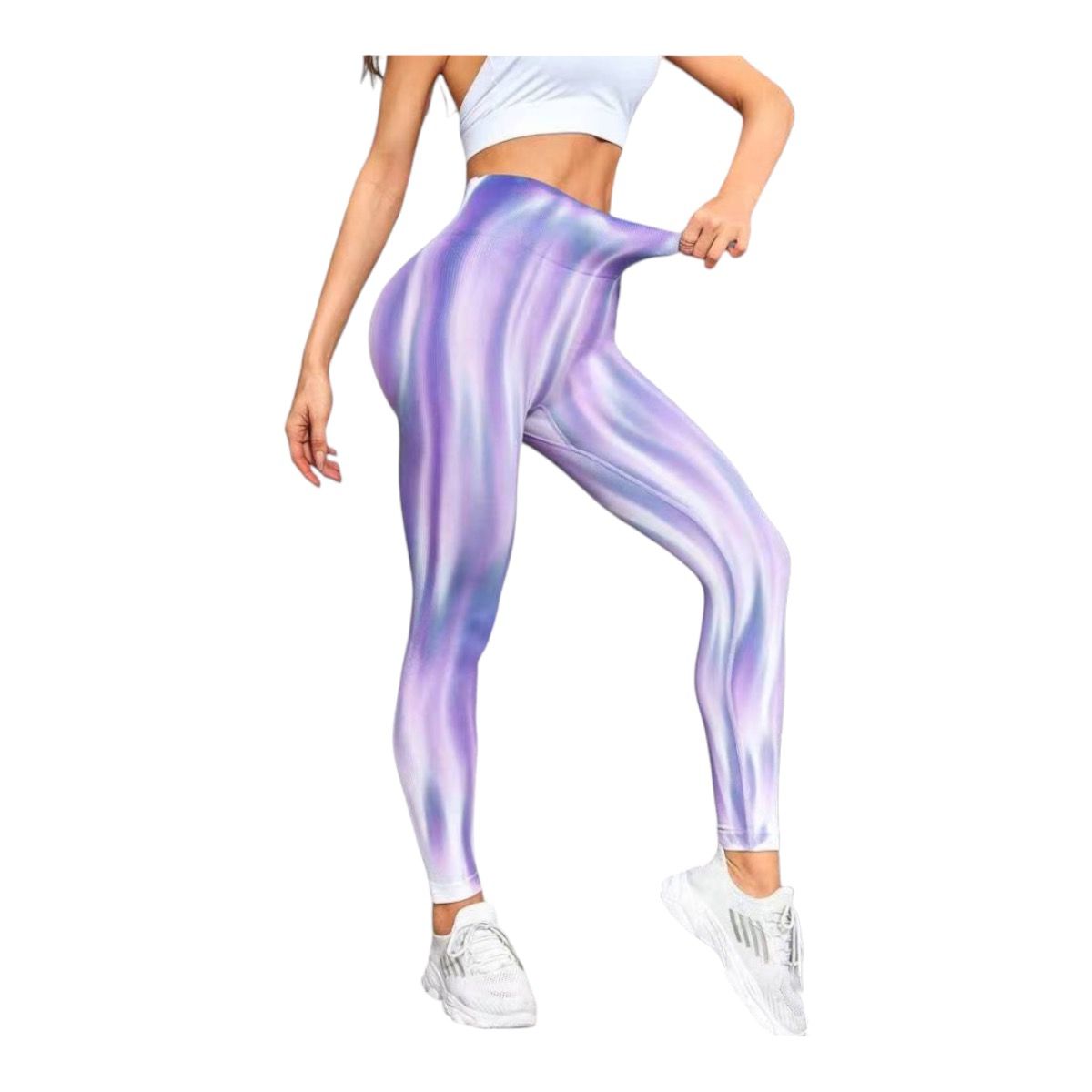 GENERICO - Leggins De Moda Push Up Diseño Rayitos - Alta Calidad