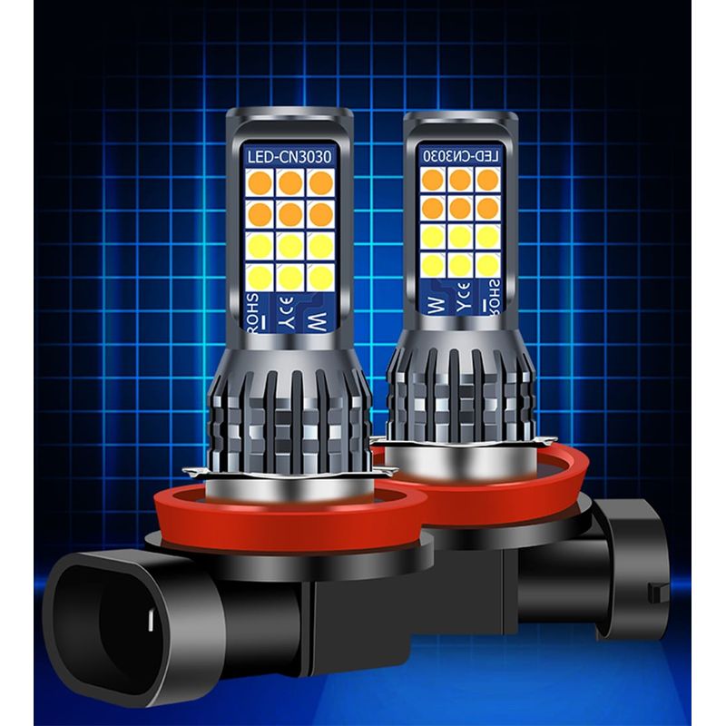 GENERICO - Par de ampolletas Led 1 Color Modelo H11 4800Lm 12V Roja