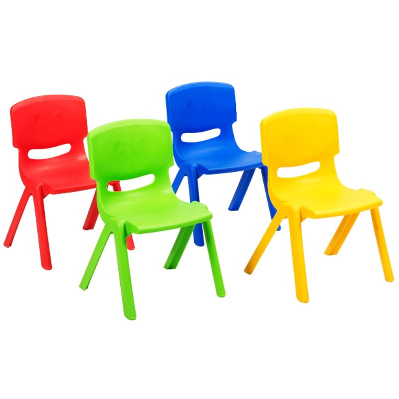 GENERICO - Juego de 4 Sillas Para Niños Multicolor
