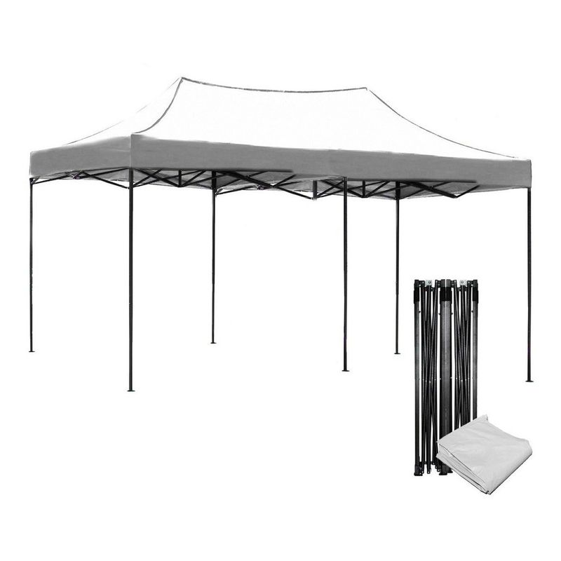 JARDIMEX - Toldo Plegable 3x6 Impermeable Araña Blanco