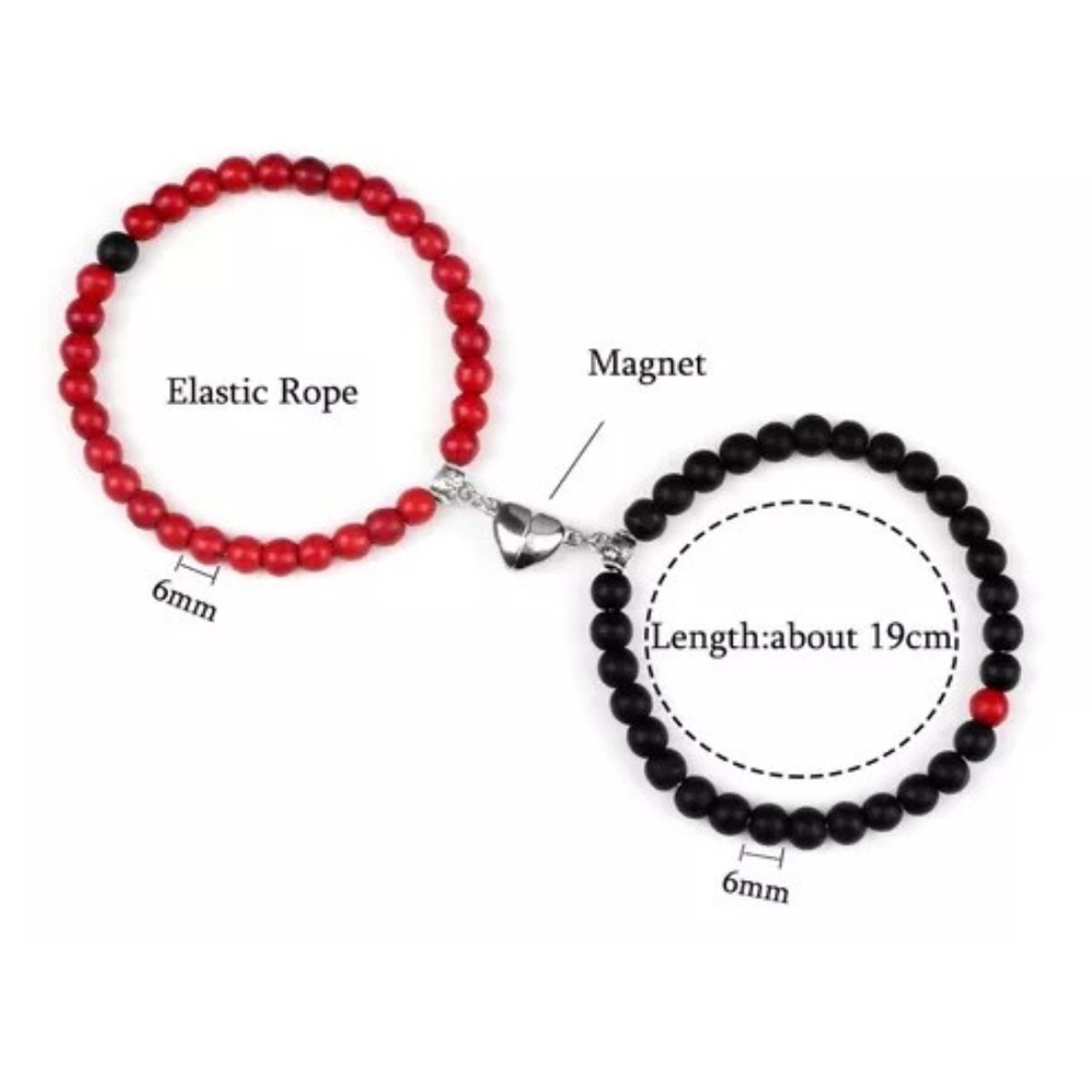 GENERICO - Pulsera Corazón Magnético Pareja Regalo San Valentín