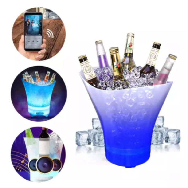 GENERICO - Cubeta Hielera Con Luz Led 5l Parlante Para Fiesta Bar