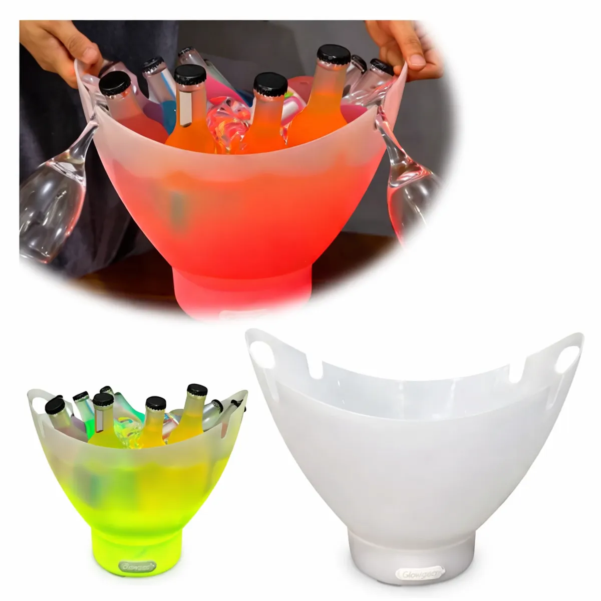 GENERICO - Cubeta Hielera Con Luz Led 7Lts Parlante Para Fiesta Bar