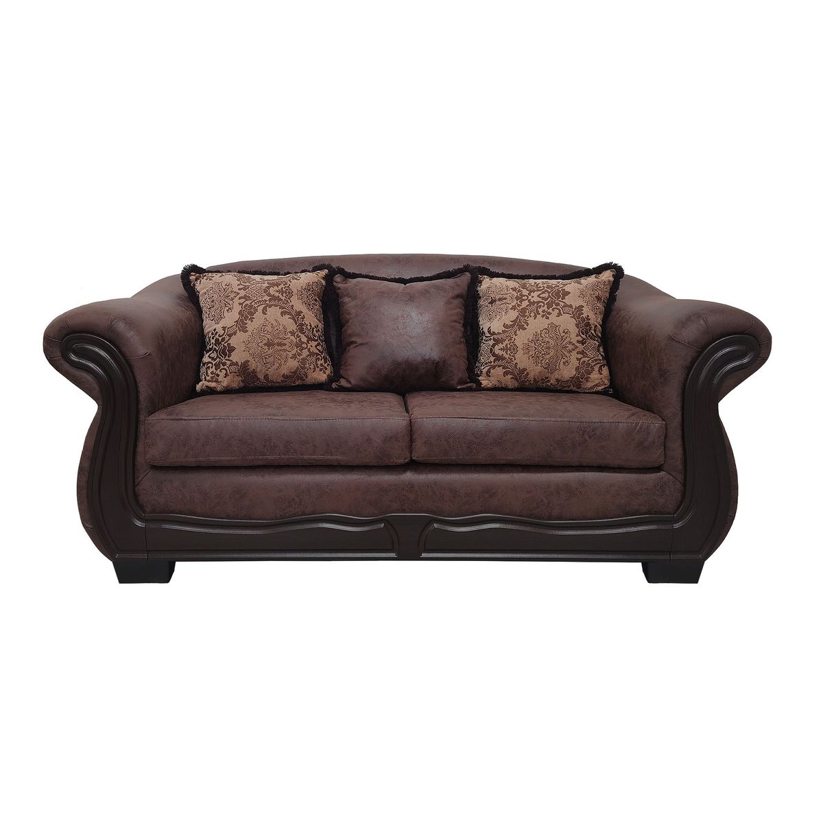 AMERICA DECORA - Sofá Con Resorte Estructural 3 Cuerpos Búfalo Envejecido