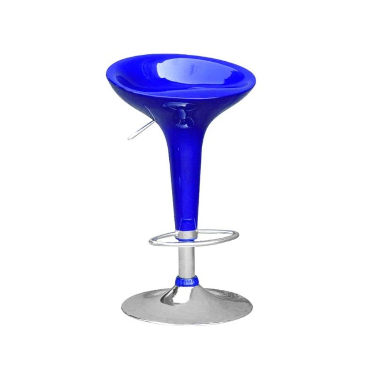 GENERICO - Pack 2 Silla Piso Taburete Bar Negro Respaldo Alto Azul