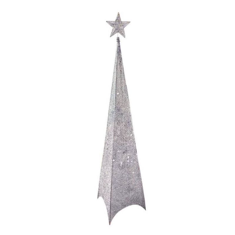 UNIVERSAL - ARBOL PIRAMIDE 3 LADOS 1.80 MTS PLATEADO