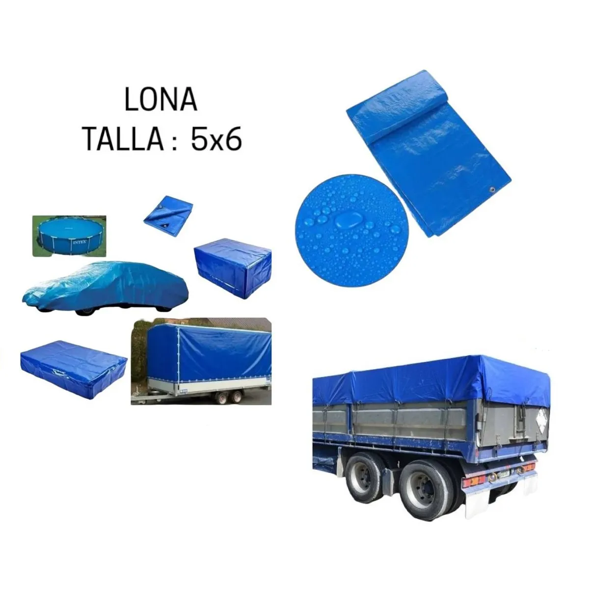 GENERICO - Lona Carpa Multiuso 5x6 Metros Impermeable Cobertor Universa