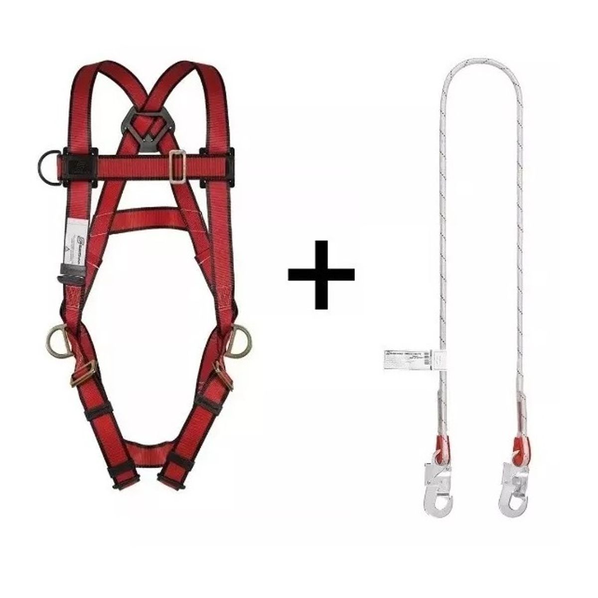 SEGMA - Kit Arnés 3 Argolla + Cabo De Vida Perlon Simple