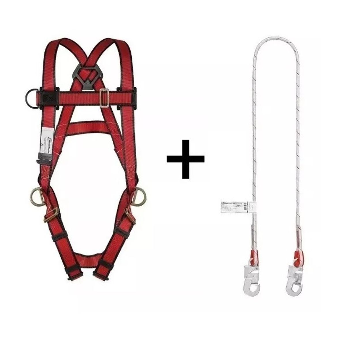 SEGMA - Kit Arnés 3 Argolla + Cabo De Vida Perlon Simple